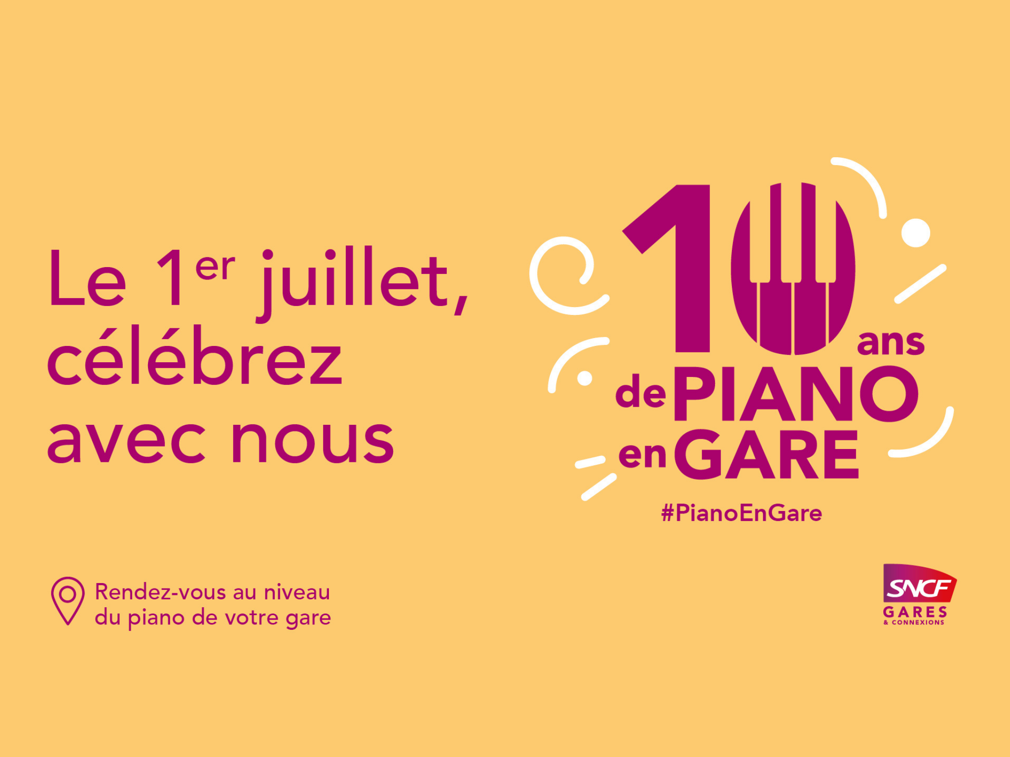 10 ans du piano en gare