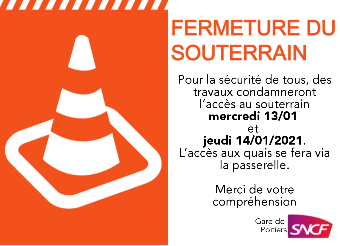 Travaux souterrain gare de Poitiers