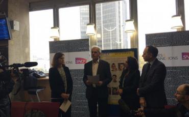Conférence de presse en gare de Paris-Montparnasse