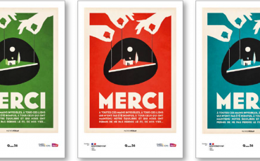 Affiches Merci dans différentes couleurs