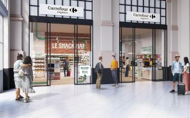Magasins alimentaires Carrefour et Lagardère Travel Retail en gare