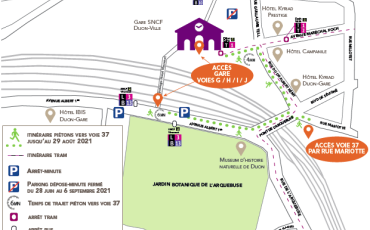 Plan d'accès à la gare de Dijon Ville