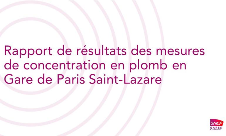 Rapport de résultats des mesures de concentration en plomb en Gare de Paris Saint-Lazare