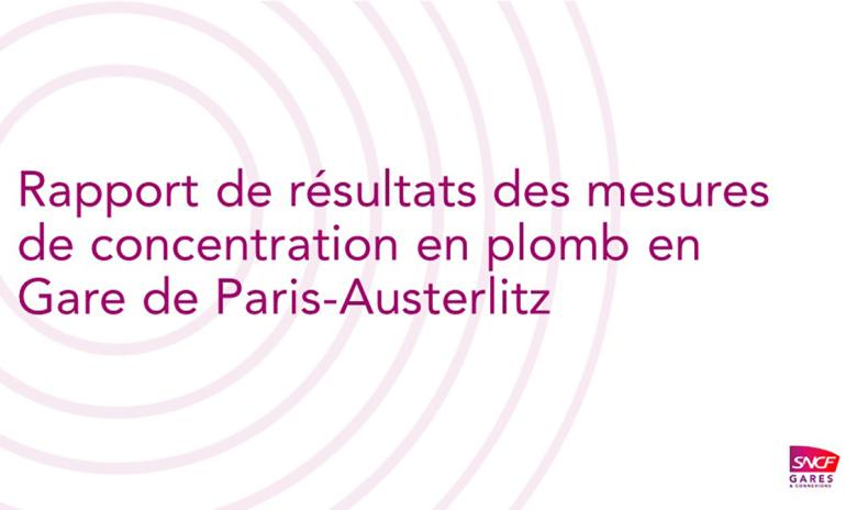 Rapport de résultats des mesures de concentration en plomb en Gare de Paris Austerlitz