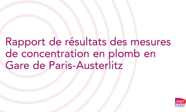 Rapport de résultats des mesures de concentration en plomb en Gare de Paris Austerlitz