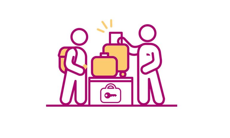 Illustration qui représente le service de consignes de bagages.