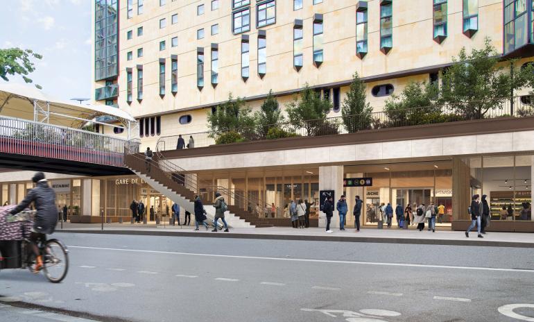 Future façade de la Gare de Lyon côté rue de Bercy – entrée galerie Diderot