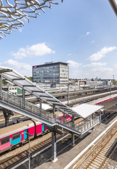 Vue sur les voies de la gare de Nantes